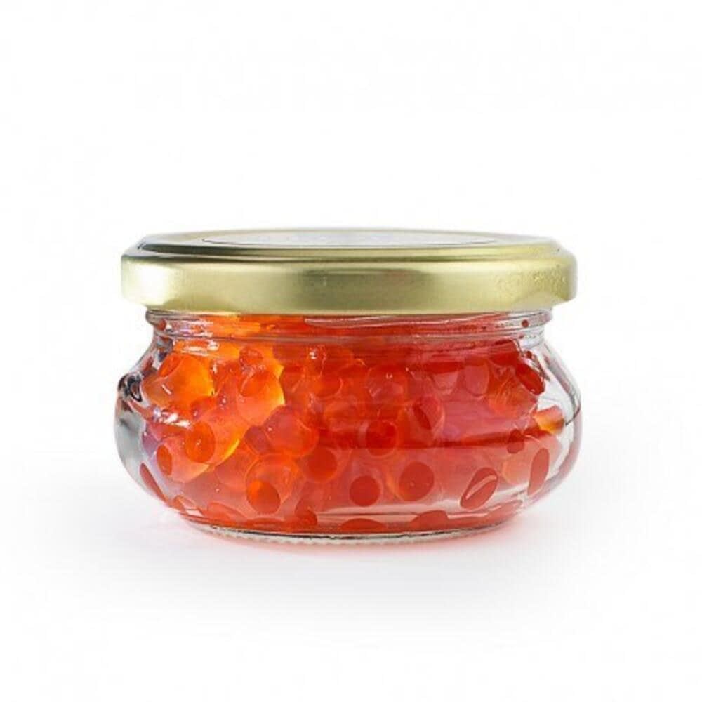 Huevas rojas de salmón keta